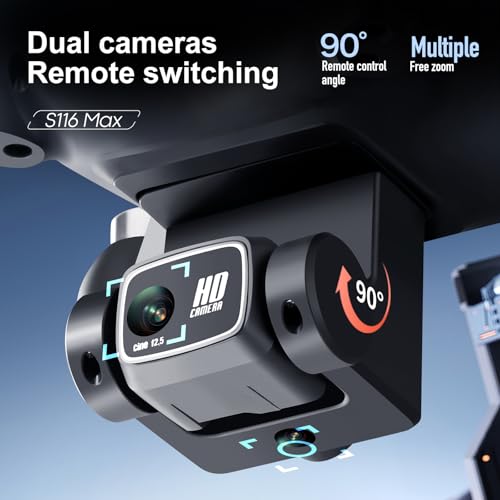 Hobby RC Drone with Screen Remote, Dual 720P Cameras, Optical Flow Positioning, 6-Channel Gyro, Brushless Motor, Headless Mode, Hover Function, One-Key Takeoff, Altitude Hold, Standard Battery. Beginner-Friendly RC Quadcopter Drone