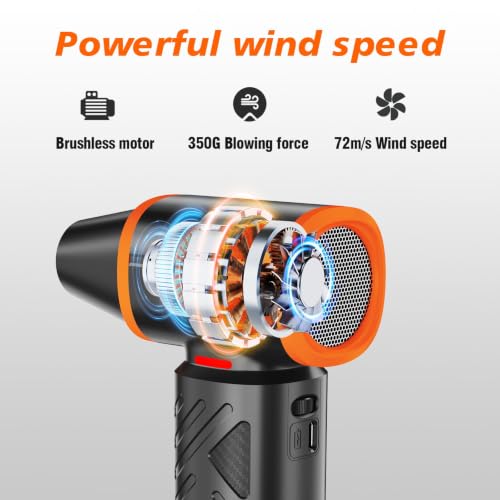 Compressed Air Duster, 360000RPM Electric Air Duster with 10000mAh Battery