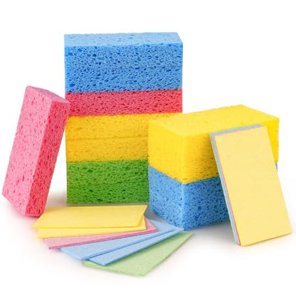 Temede 12-Count Cellulose Sponges, Heavy Duty Kitchen Sponges, Non-Scratch - size: 12 Count (Pack of 1)
