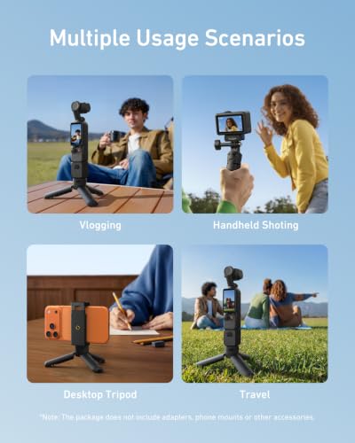 TELESIN One-Touch Deploy Mini Tripod for DJI Pocket 4P 4 3 & Insta360 Luna