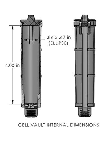 Thyrm CellVault Battery Storage Case: AA, AAA, CR123 batteries, original - color: Urban Grey