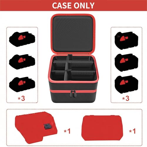 Double-Layer Battery Bag for Makita 40V, for Dewalt Battery&Charger - color: Red