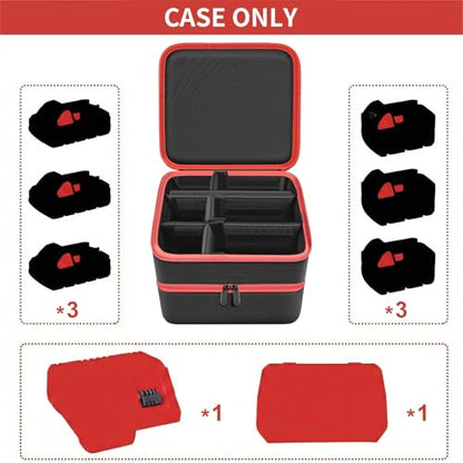 Double-Layer Battery Bag for Makita 40V, for Dewalt Battery&Charger - color: Red