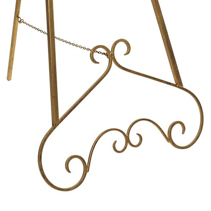 Deco 79 Metal Scroll Easel, Stand 21" x 25" x 48", Gold - color: Gold, size: 23" x 24" x 48"