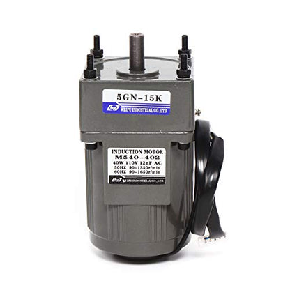 0-90RPM 40W 15K Variable Speed Gear Reduction Motor with Speed Controller - color: 15K 40W