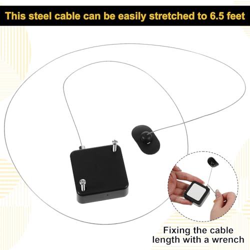 8 Pack Retractable Remote Control 6.5 Ft Remote-Control Leas with Adjustable Cable Leash Length Clasps Remote-Controls Security Lanyard Lock with mall Wrench for TV,Gaming Controller,Tablets
