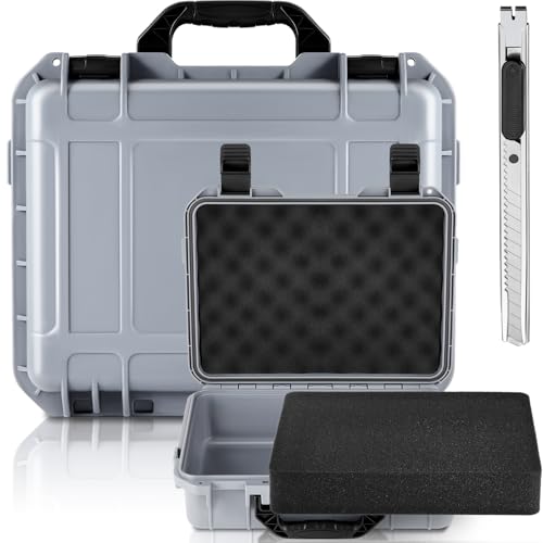 Relaxweex 14.3 x 11.4 x 4.5 Inch Hard Case, Stripe Shell, Gray - color: Gray, size: 14.3 x 11.4 x 4.5 Inch, style: Stripe Shell