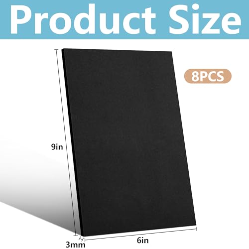 8 Pcs Embroidery Foam 3D Puff Foam, 3mm Thick EVA Foam Sheets for Crafts - color: Black - 8Pcs