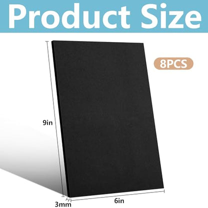 8 Pcs Embroidery Foam 3D Puff Foam, 3mm Thick EVA Foam Sheets for Crafts - color: Black - 8Pcs