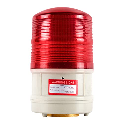 Strobe Beacon Warning Light Battery Flashing Lights with 89dB Alarm Sound LED Red Magnetic Strobe Light for Site, Road Construction Safety Warning