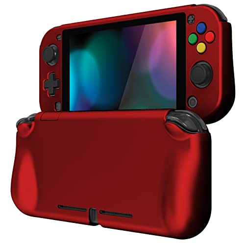 PlayVital ZealProtect Protective Case for Nintendo Switch Lite, Ergomomic Grip Hard Cover - Durable Comfort Shock-absorbent Anti-Scratch with Screen Protector & Thumb Grip Button Caps, Scarlet Red - color: Scarlet Red