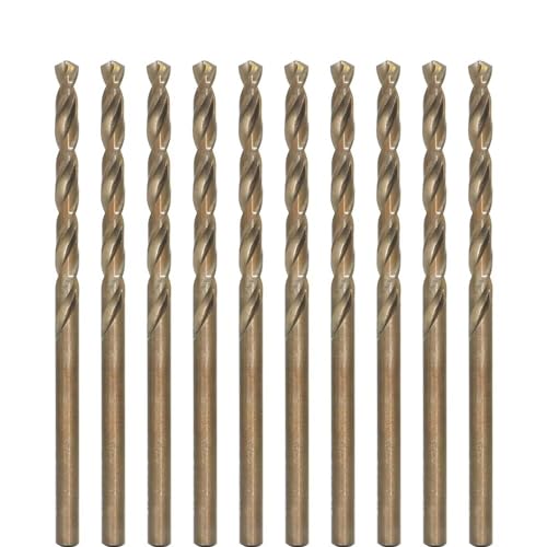 Metric Cobalt Drill Bits 3.5mm 10PCS, M35 high Speed Steel, high Hardness Straight Shank Drill, Mechanical or Hand Drill for Drilling, Suitable for Stainless Steel, Iron, Copper and Aluminum. - size: 3.5 mm (10 Count)