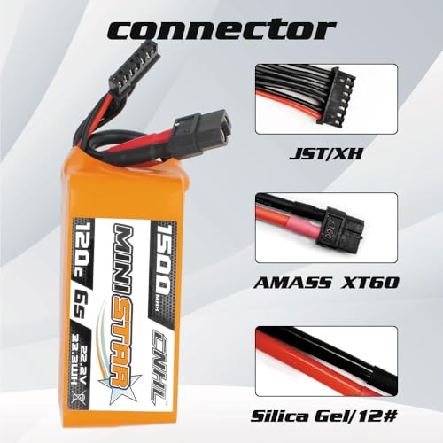 CNHL 1500mAh 6S LiPo Battery 22.2V 120C with XT60 Plug (2 Packs)