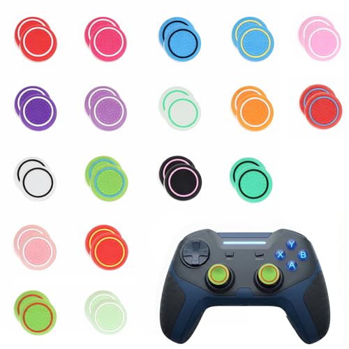 36 Pcs Controller Thumb Grips Set, 18 Pairs Thumb Stick Grip Cover, Silicone Joystick Caps, Joystick Button Caps Controller Assist for PS4/PS5(Multicolor) - color: 36Pcs