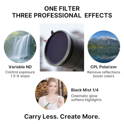 Kase 67mm Variable ND Filter ND1.5-8 Stops + CPL + Black Mist 3-in-1 Lens - size: 67mm