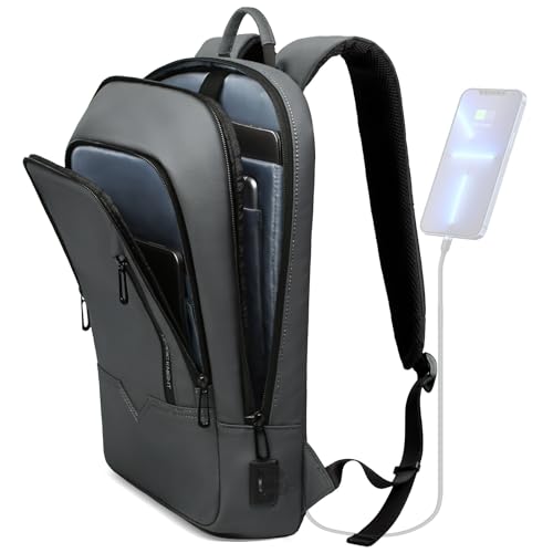 hk Backpack for Men Business Slim Laptop Bag - color: Dark Grey, size: 15.6 Inch