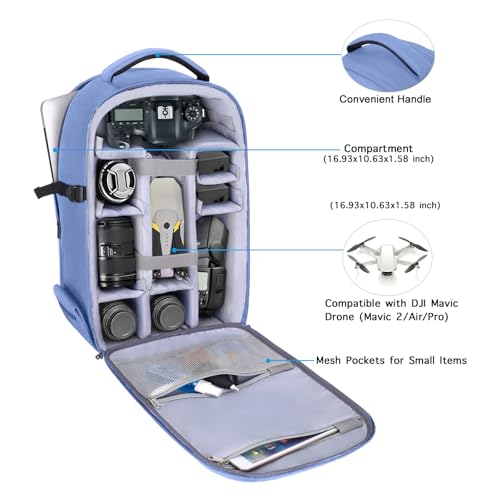 MOSISO Camera Backpack, DSLR/SLR/Mirrorless Photography Camera Bag - color: Slate Blue