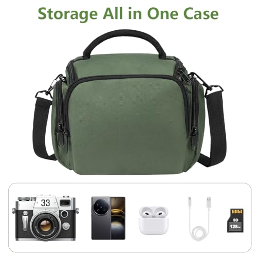 Ainiv DSLR Camera Bag, Large Waterproof Anti-Shock SLR Camera Case, Green - color: Green