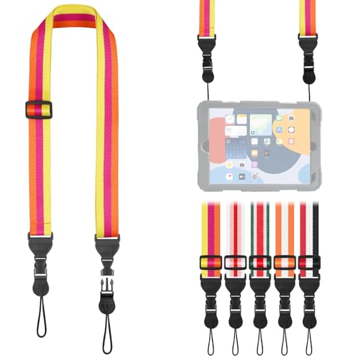 FIEIL Adjustable Shoulder Strap, Comfortable for Camera Neck Lanyard iPad Strap iPad Strap for iPad, Camera, Binocular, Crossbody, Tablet, Laptop, Binocular, Luggage Bag(Orange, Red & Yellow A19) - color: Orange, Red & Yellow A19
