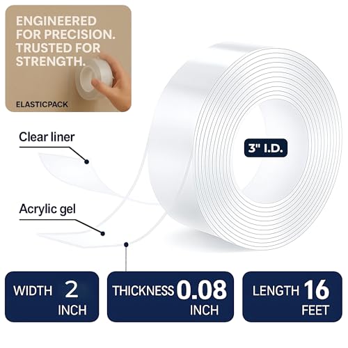 Double Sided Nano Tape, 2 in Wide, Heavy Duty Wall Mounting, Heat Resistant