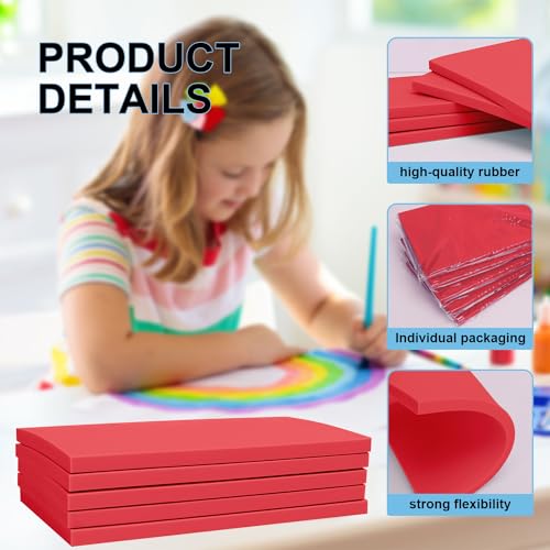 25 Pcs 4"x6" Rubber Carving Blocks, Linoleum Blocks - color: 25 Pcs 4"x6" Red, size: 25 Pcs 4"x6"