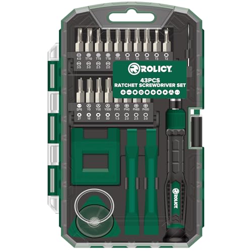 Precision Screwdriver Kit, 43 in 1 with 36 Bits Multi-Function Repair Tool Kit, Magnetic Driver Kit with Suction Cup, Mini Pry Bar and Sim card opener for Smartphone, Game Console, Tablet, PC