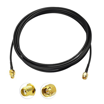 Yuslao SMA Male to SMA Female Bulkhead Low Loss RG174 RF Coaxial Antenna Extension Cable 10ft/3m (2-Pack) for SDR Equipment 4G LTE Router Cellular Gateway Modem Security Camera
