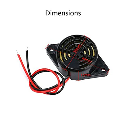 5PCS SFM-27 DC 3-24V Alarm Siren Electronic Piezo Active Buzzer, 95dB High Decibel Continuous Beep Speaker for Arduino