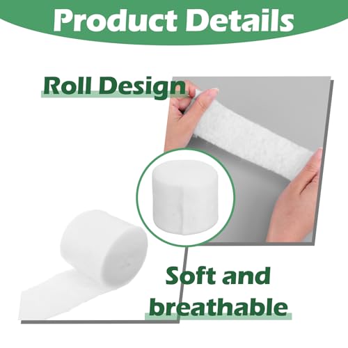 Gjinxi 6 Rolls Cast Padding, Individual Pack Soft Cotton Undercast Padding Wrap, Paddings Bandage Cast Use with Plaster Cloth Gauze for Halloween Wrap Bandage Art, Body Casts, Mask Making, Craft