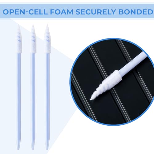 Chinco 200 Pcs Cleaning Swabs 2.56'' Sponge Tip Swabs Sticks Blue - color: Blue