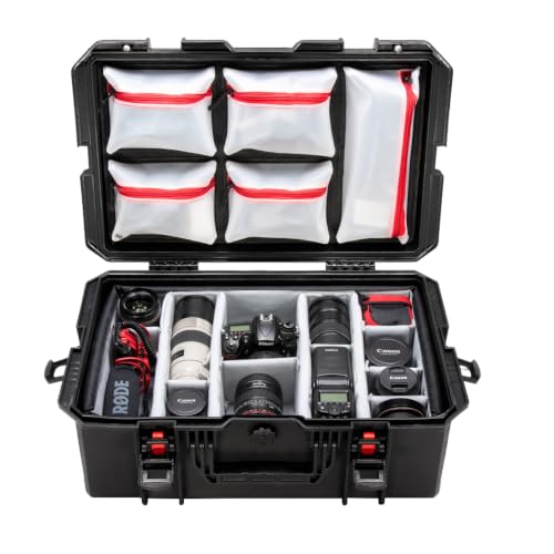 Eylar 21.6" Intact Series Carry-On Hard Camera Case with Adjustable Padded Divider and Lid Organizer, IP67 Waterproof Dustproof Crushproof, Lockable