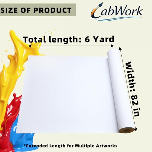 Large Primed Canvas Roll for Painting, 82 in x 6 yd, 10 oz Cotton - size: 82 in × 6 yd