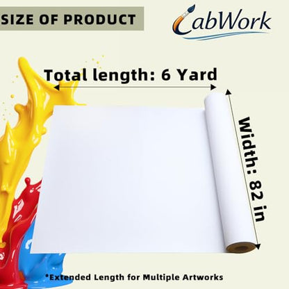 Large Primed Canvas Roll for Painting, 82 in x 6 yd, 10 oz Cotton - size: 82 in × 6 yd