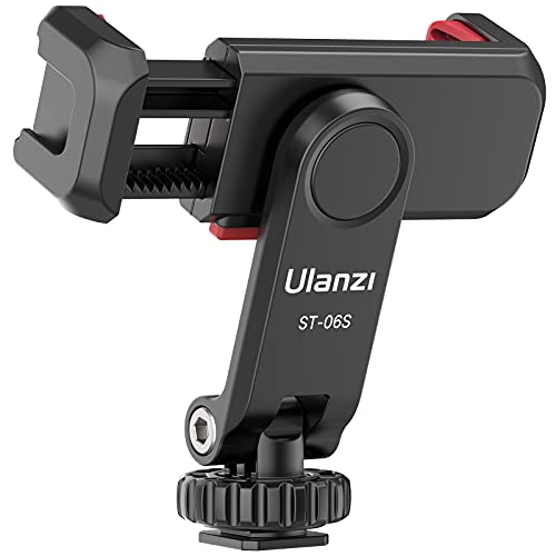 ULANZI ST-06S Phone Tripod Mount, Universal Phone Mount w 2 Cold Shoe