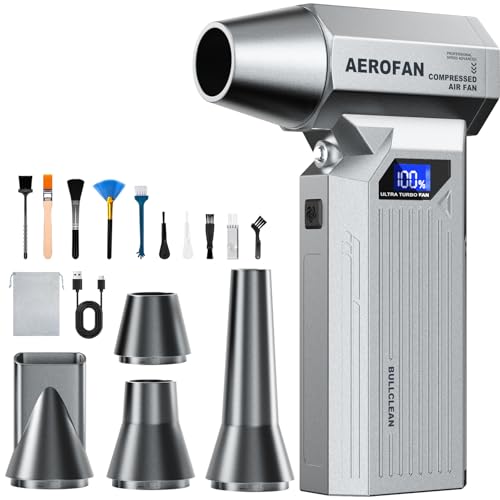 Compressed Air Duster, 160000RPM Cordless Electric Air Duster, LED Light