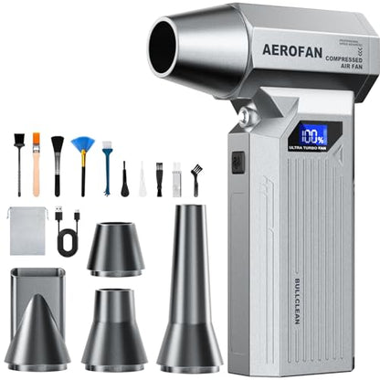 Compressed Air Duster, 160000RPM Cordless Electric Air Duster, LED Light