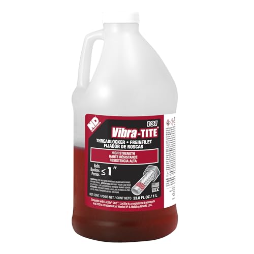 Vibra-TITE - 13100 131 Permanent Strength Anaerobic Threadlocker, 1 Liter Jug, Red - size: 1 liter