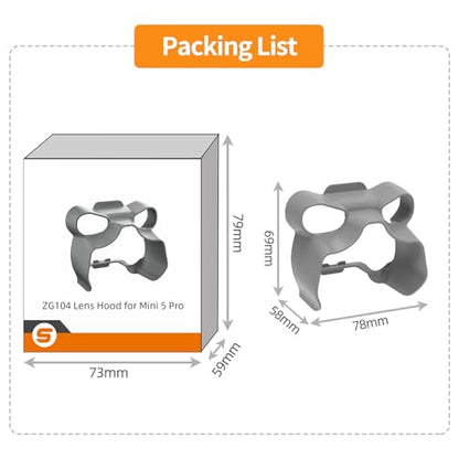 Lens Hood for DJI Mini 5 Pro Drone Accessories Anti-Glare Lens Sunshade Sunhood Protective Cover Camera Lens Guard Protector for DJI Mini 5 Pro (Gray)