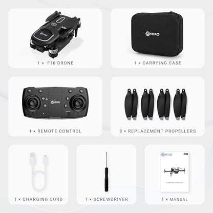 Contixo F16 Camera Drone For Kids, 360° Flip Brushless Motor 2.4G RC Quadcopter Foldable Gesture Control FPV Flying Drones with 17 Mins Intelligent Flight Time For Beginners children Indoor Outdoor - style: F16
