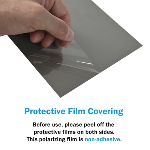 Polarized Film Sheets 3 PCS 7.8x5.9in/ 20x15cm Polarizer Linear Polarizing Filter Non-Adhesive for Educational Physics Photography Lighting