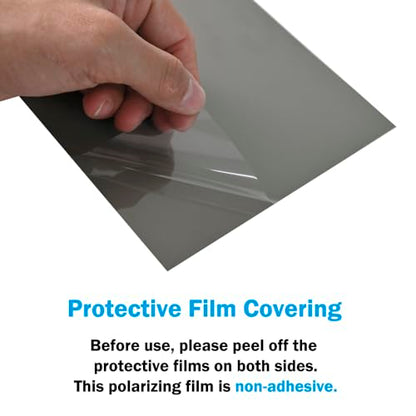 Polarized Film Sheets 3 PCS 7.8x5.9in/ 20x15cm Polarizer Linear Polarizing Filter Non-Adhesive for Educational Physics Photography Lighting