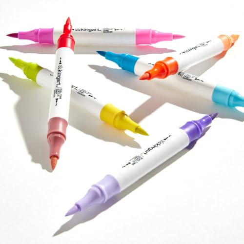 Dual Tone Acrylic Paint Markers 24 Pens, 48 Colors by KINGART