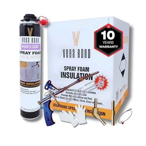Vega Bond Purplecoat Closed Cell Spray Foam Air Sealant (1 Pack + Gun) - size: 1 Pack