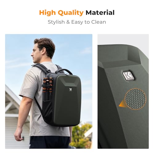 K&F CONCEPT Camera Backpack,Hardshell Photography DSLR Camera Bag - color: Deep Green