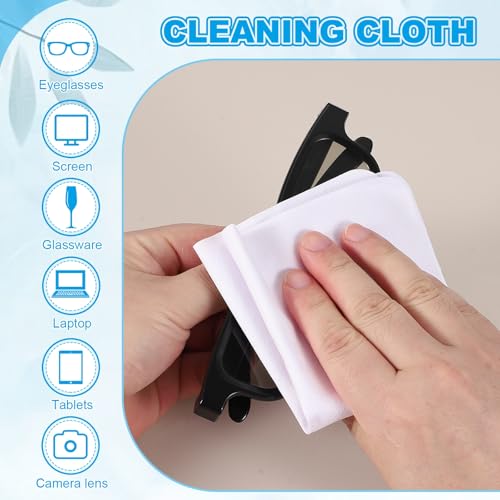 PATIKIL Glasses Cleaning Cloth 6.9" x 5.7", 12 Pcs Microfiber Eyeglasses Cleaner Cloths Soft Suede Wipe Screen for Camera Len Eyeglass Screens Phones Smart Devices, White - color: White, size: 6.9" x 5.7"