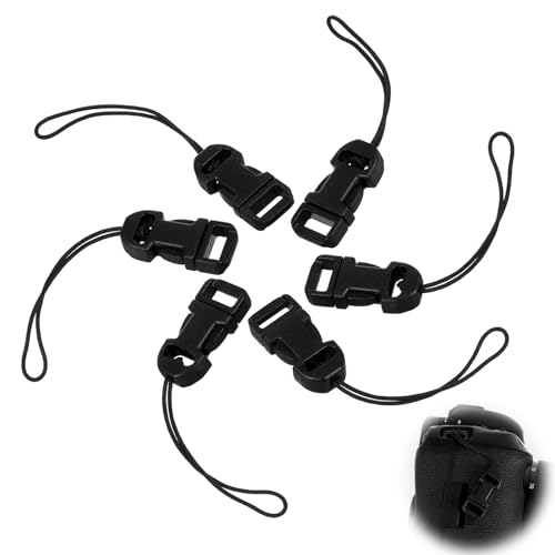 6 Pcs Black Quick Release Camera Strap QD Loops Connector Adapter Adjustable Quick Release Buckles Camera Quicks Releases Lanyard Clip for All Compact Digital Cameras Binoculars Drone Remote Control