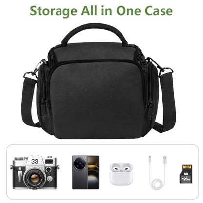Ainiv DSLR Camera Bag, Large Waterproof Anti-Shock SLR Camera Case, Black - color: Black