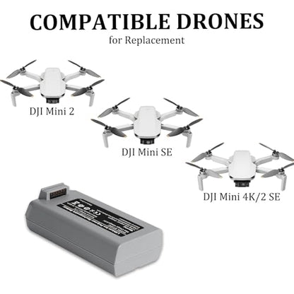 2 Pack Mini 2 Series Intelligent Flight Battery for DJI Mini 4K, Mini 2 SE, Mini 2, Mini SE with Extended Capacity 2400mAh-7.7V Max.31 Mins Flying for Drone Replacement - color: 2 Pack