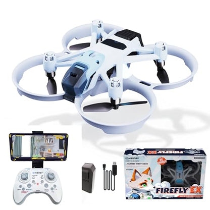 HISINGY Firefly EX Combo with Camera Toy Drones for Kids with Replacement Blade Propeller(4 pcs),2 Batteries,High Efficiency Battery Charger(Within 25 mins), Fun Mini Drones for Kids