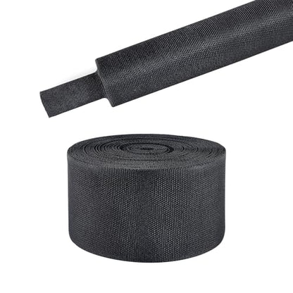 2 in 1 Heat Shrink Braided Sleeving Fabric Tubing 2"-32FT - size: 2"(50mm), style: 32FT